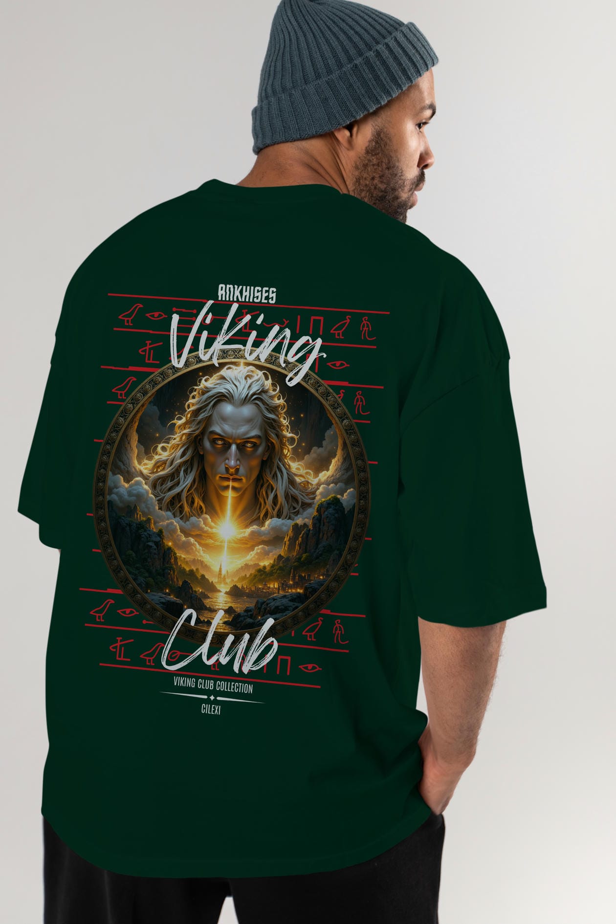 Viking Mitolojisi Serisi 15 Arka Baskılı Oversize t-shirt Erkek Kadın %100 Pamuk Bisiklet Yaka tişort