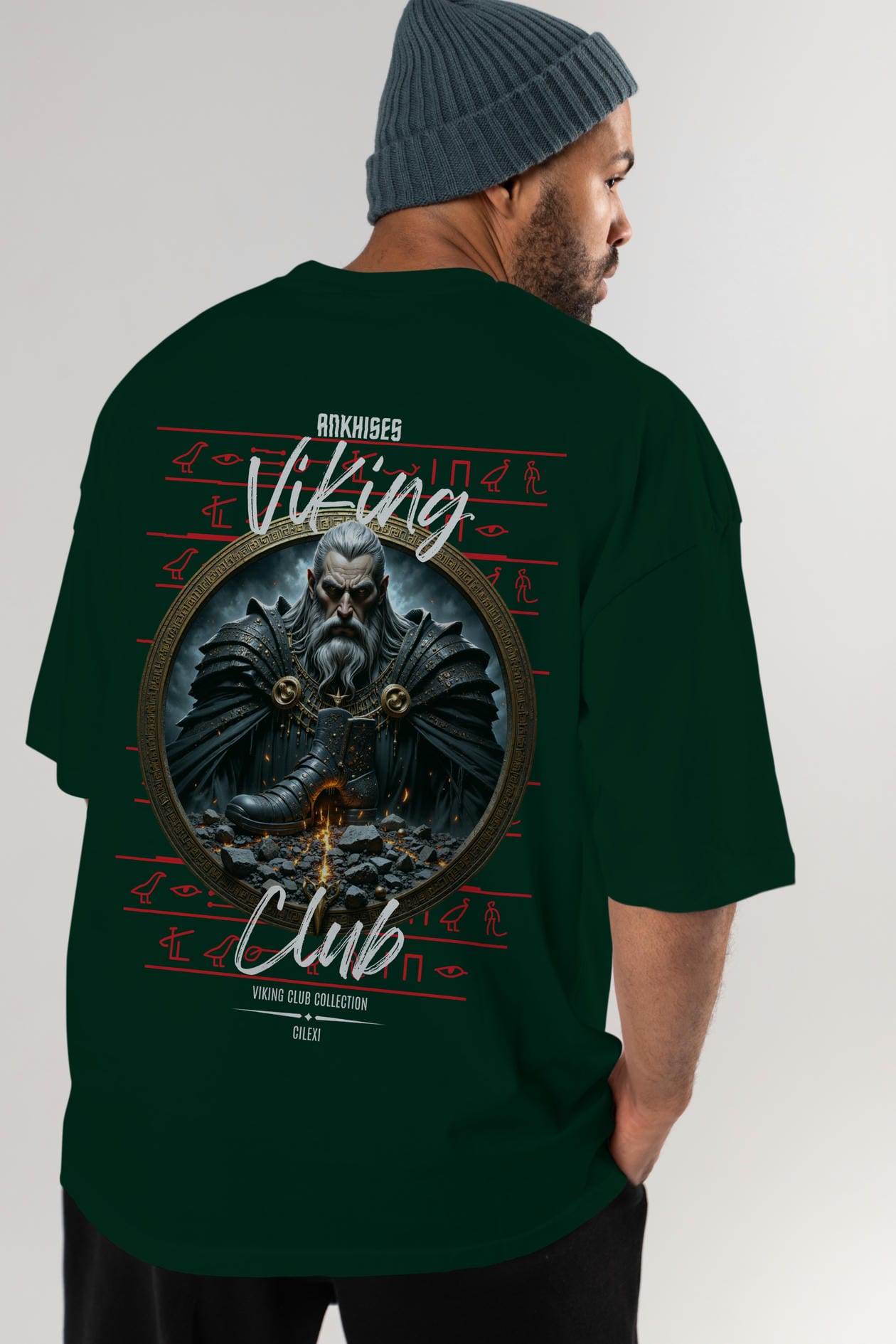 Viking Mitolojisi Serisi 22 Arka Baskılı Oversize t-shirt Erkek Kadın %100 Pamuk Bisiklet Yaka tişort