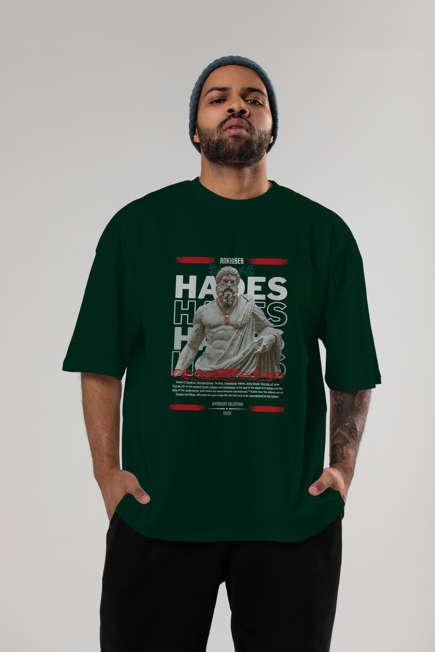 Hades 2 ön Baskılı Oversize t-shirt Erkek Kadın %100 Pamuk Bisiklet Yaka tişort